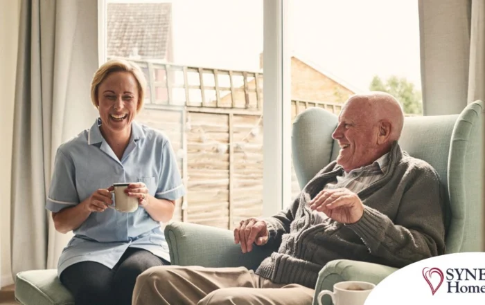 A caregiver provides Memory Care at Home to a senior